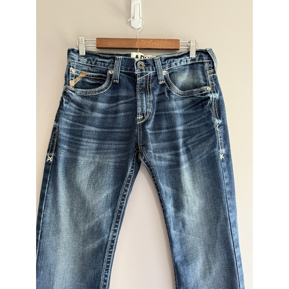 Ariat M7 Rocker Jeans Mens 32x34 Stretch Slim Fit Straight Coltrane Medium Wash - Picture 3 of 16